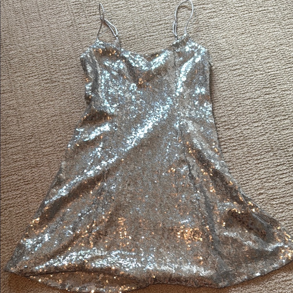 Urban Outfitters Sparkling Silver Sequin Dress